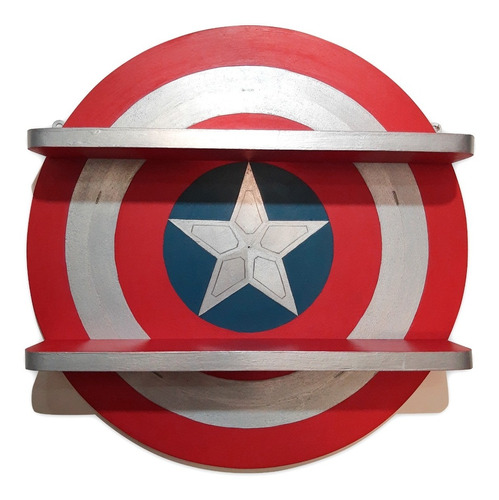 Repisa/estante Para Niños Escudo Capitán América 50 Cm
