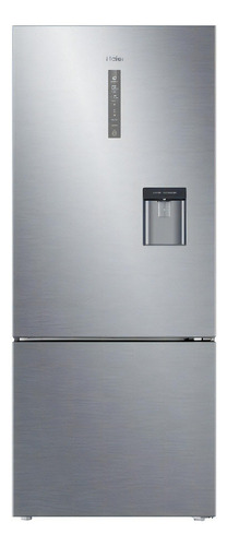 Refrigerador Bottom Freezer 423.5l Inox Haier Hbm425em Color Plateado