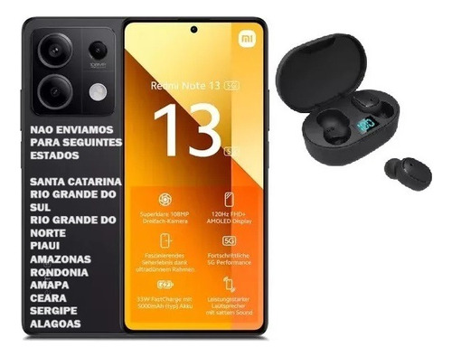 Xiaomi Redmi Note 13 5g  8gb 256gb Versão Global + Brinde+nf