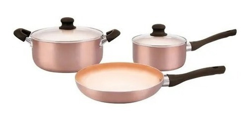 Set Cobre Sarten28 Wok28 Bífera Hudson Cerámica Antiadherent