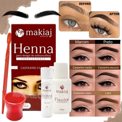 Henna Tinte Perfilador Para Cejas Makiaj Brasil Tonos Varios