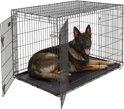 Jaula Para Perros Grandes Icrate Plegable Puerta Doble 48in