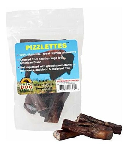 Gran Perro Bisonte Pizzlettes - 8, 3-4 Pulgadas Bully Sticks