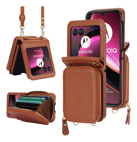 Funda Para Motorola Razr 40 Ultra Con Tarjetero Y Correa - M