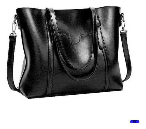 Bolsa De Mano Hombro Mujer Piel Bolso Interior Resistente Color Negro