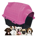 Casinha Iglu Cama Plástico Dog Furacão Pet Grande N5 Rosa