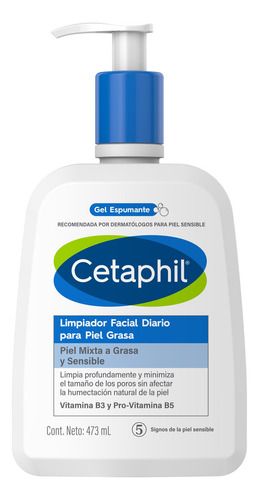 Cetaphil Limpiador Facial Diario Para Piel Grasa 473 Ml Momento De Aplicación Día/noche