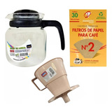 Cafetera 1litro Portafiltro De Cafe Y 30 Filtros De Papel