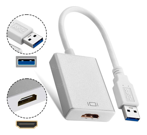 Adaptador Usb Para Hdmi Conversor 3.0 Para Tv Pc Notbook