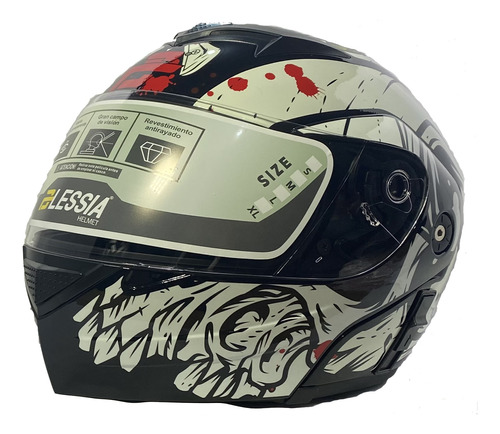 Casco Alessia Abatible + Guantes Cross De Tela