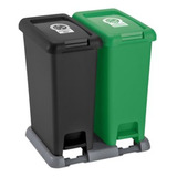 Punto Ecologico Doble Caneca De Pedal Verde Azul + Envio Gra