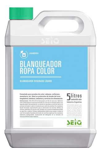 Blanqueador Para Ropa Color Seiq 5 Lts