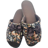 Chinelo De Quarto - Penopano - Floral Marrom