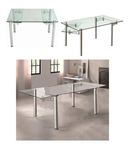 Mesa Comedor Extensible Vidrio  1,40/2mts