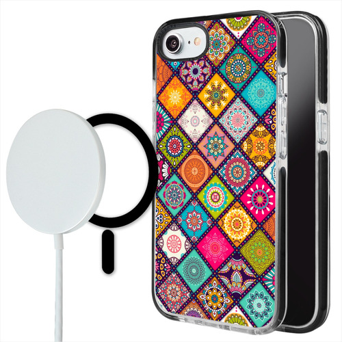 Funda Para iPhone Magsafe Uso Rudo Antigolpes Diseño Mandala