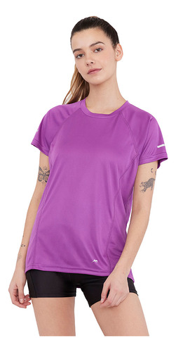 Polera Mujer Deportiva Poliéster R-neck Lila Corona