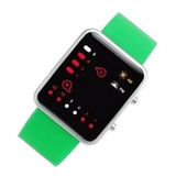 Reloj Binario De Leds Color Verde Producto De Moda Geek