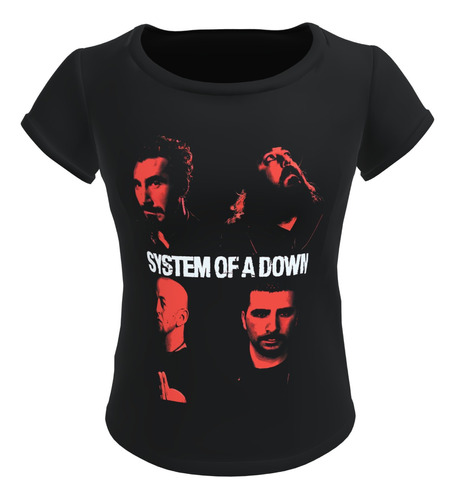 Camiseta Blusa Preta Feminina Banda System Of A Down 