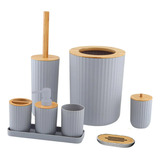 Juego Accesorios Set De Baño 6 Piezas Inoxidable Cepillo Wc