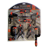 Juego Set Prensas Carpintería 10 Piezas Silver Shadow Rex