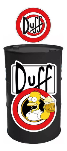 Adesivo Decorativo Tambor Barril 200l Cerveja Duff 2 Unid