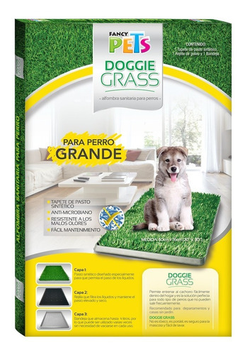 Doggie Grass Tapete Entrenador Grande 50x76cm C/pasto Sintét
