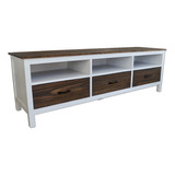 Mesa Rack Tv De Madera Con Cajones Y Estantes