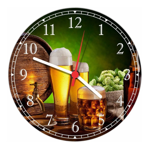 Relógio De Parede Cerveja Bar Churrasco Salas 50 Cm Q011