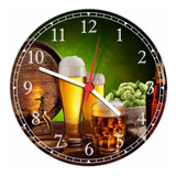 Relógio De Parede Cerveja Bar Churrasco Salas 50 Cm Q011
