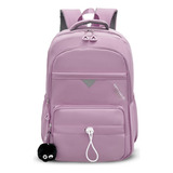 Mochila Escolar Espaçosa Feminina Bolsa Grande Barata Luxo Cor Roxo