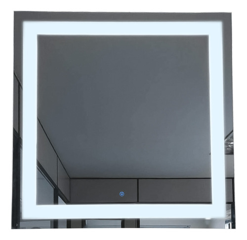 Espelho Led Botão Touch 130x130cm Camarim Banheiro Jateado
