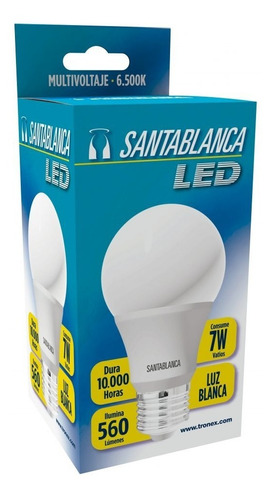 Bombillo Led Luz Blanca Santa Blanca 7 W Color De La Luz Blanco Frío 6.500