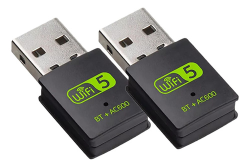 Adaptador Inalámbrico Usb De 600mbps Con Bluetooth 5.0, 2pcs