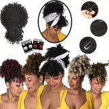 Aplique Coque Afro Puff Com Franja Cacheado + Brinde