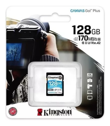 Cartão Memória Sdxc 128gb Canvas Go Plus 170mbs Kingston