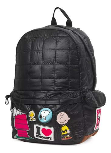 Mochila Espalda Snoopy Mooving Puffer Parches Escolar Urbana