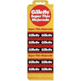 Gillette Roja Super Thin Mejorada Hojas Afeitar X 50 Unidade