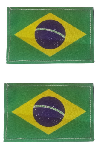 Bandeira Do Brasil Kit Com 2 Patch Com Velcro Super Forte 