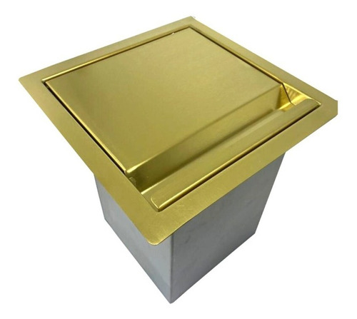 Lixeira Dourada Em Aço Inox Para Embutir 5l By Fineza