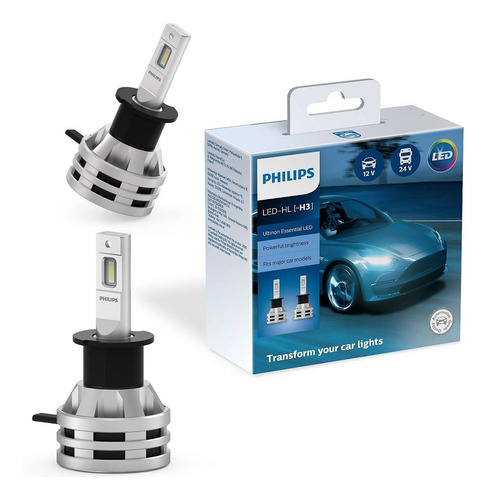 Kit Lamparas Cree Led H3 Philips 6500k 12v 24v 19w Disipador