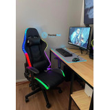 Silla Gamer Black Edition Con Luces Rgb