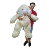 Conejo De Peluche Gigante 90cm Con Moño Color Beige