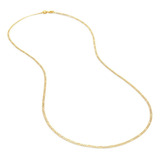 Cadena De Oro Amarillo Con Diamantado Platinado 14k 50 Cm Ca