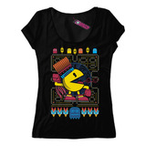 Remera Mujer Pacman Prehispanico T87 Dtg Premium