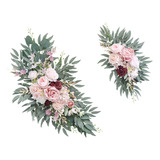 2x Arco De Casamento Com Flores Artificiais Decoração A