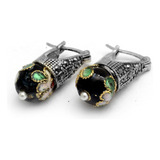 Aros Lady Di Piedra Negro 9mm De Acero Quirúrgico 