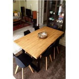 Mesa Para Hogar Y Restaurante Madera Y Estructura Metálica 