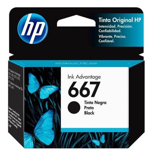 Tinta Hp 667 3ym79al Negro Deskjet Ink Adv 2374 120 Pag