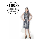 Kit 100 Capas De Chuva Descartável Transparente Unissex