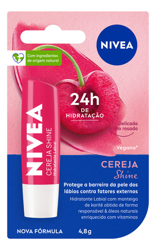 Bálsamo Labial Nivea Blister Shine Cherry 4,8 G